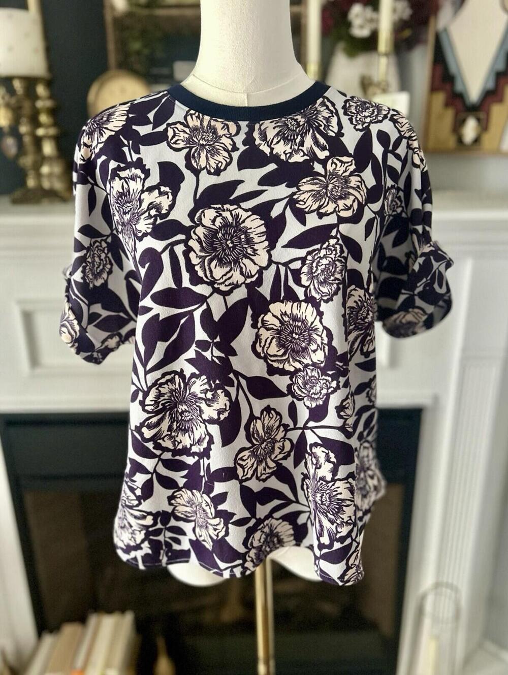 Melloday Purple Floral Top Women’s Size Small